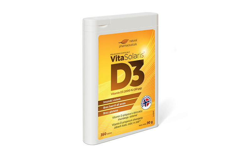 VitaSolaris® D3 pakiranje — godišnja zaliha vitamina D (360 tableta)